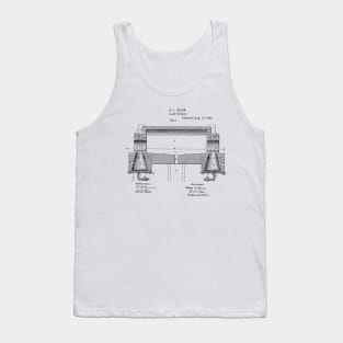 Glass Furnace Vintage Retro Patent Hand Drawing Funny Novelty Gift Tank Top